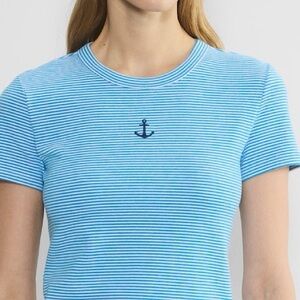 Babaton Light Blue Striped Tee